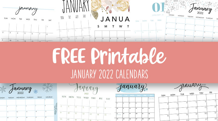 cute free printable january 2022 calendar