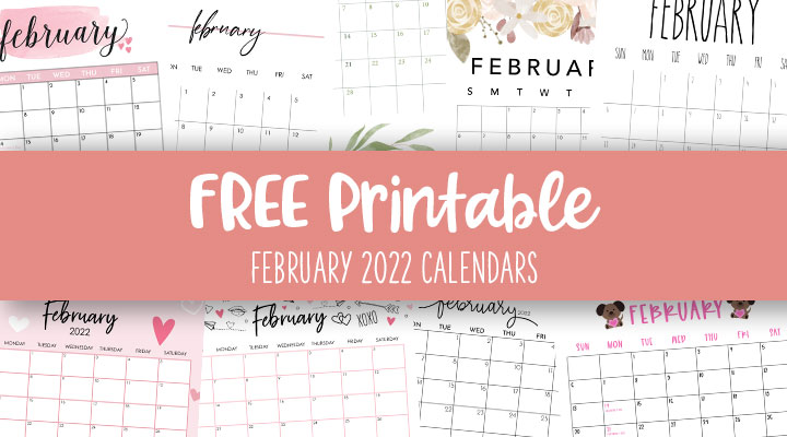 2022 february monthly calendar printable