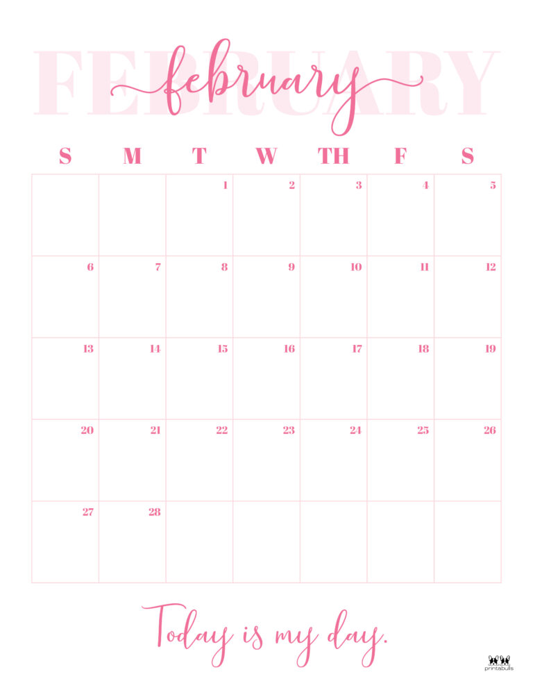 February 2022 Calendars - 15 FREE Printables | Printabulls