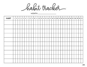 Habit Trackers - 25 FREE Printables | Printabulls