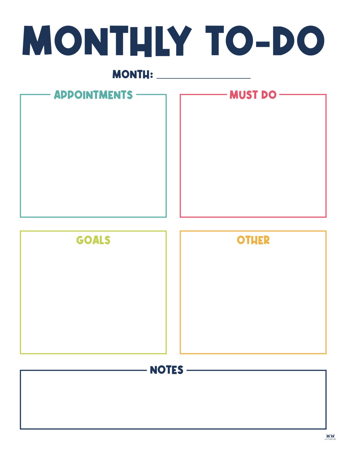 Monthly To Do Lists FREE Printables Printabulls