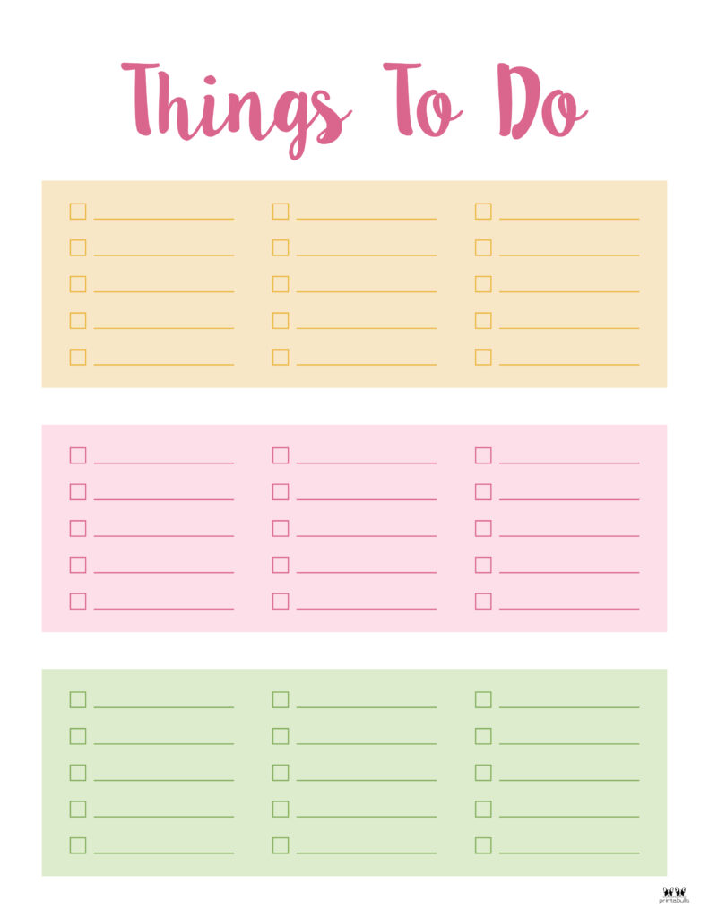 Cute Printable To Do Lists