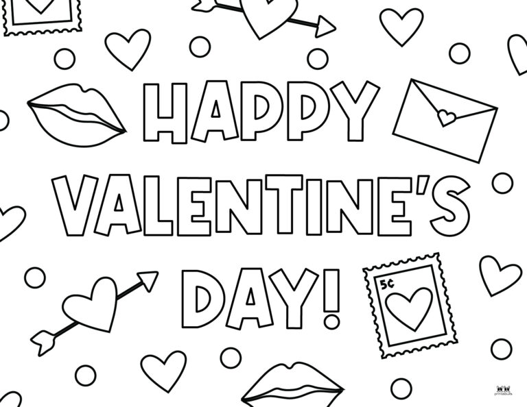 Valentine's Day Coloring Pages - 100 FREE Printables | Printabulls