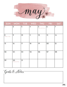 May 2022 Calendars - 25 FREE Printable Calendars | Printabulls