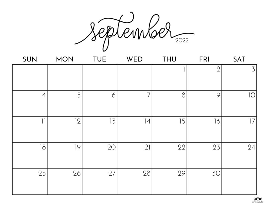 september 2022 calendar printable