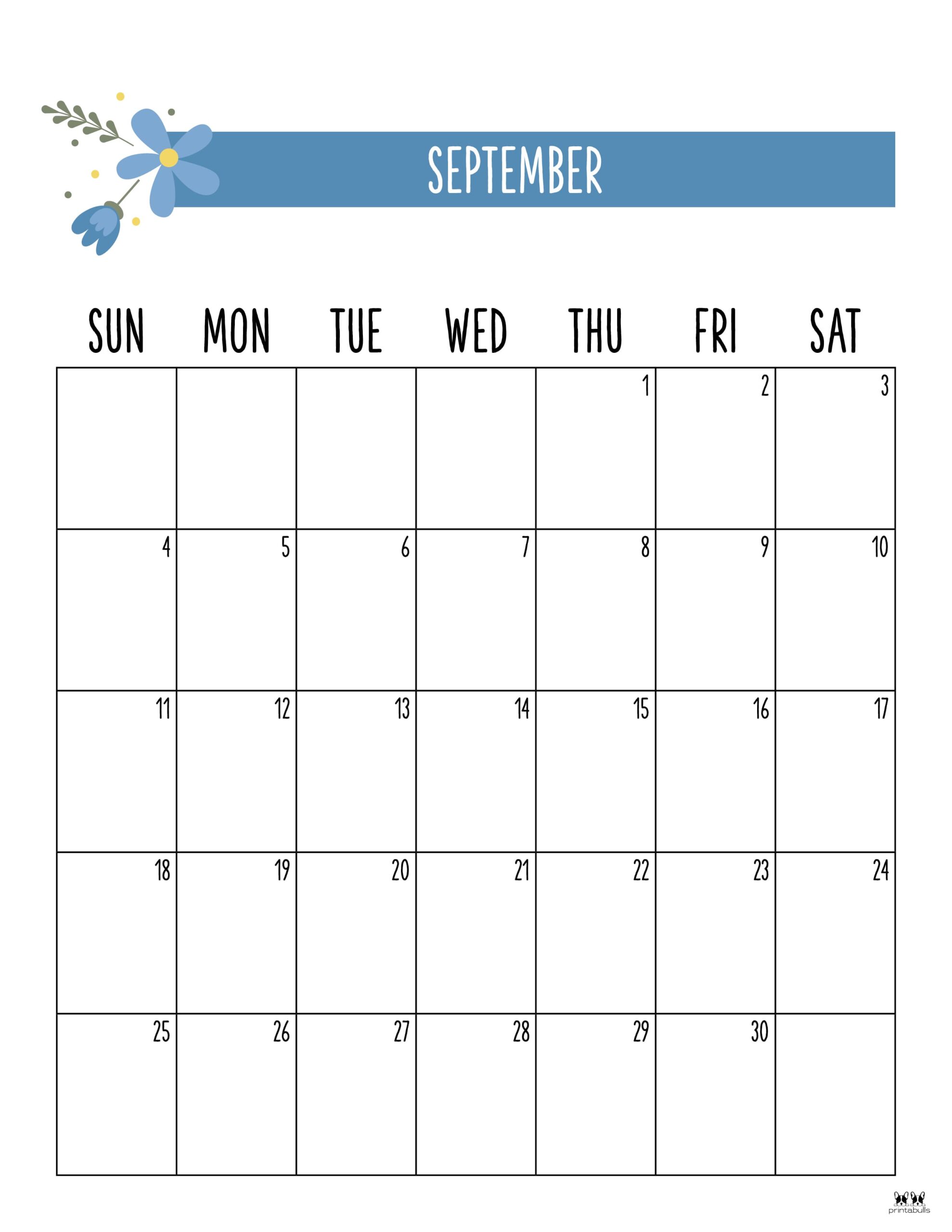 September 2022 Calendars - 50 FREE Printables | Printabulls