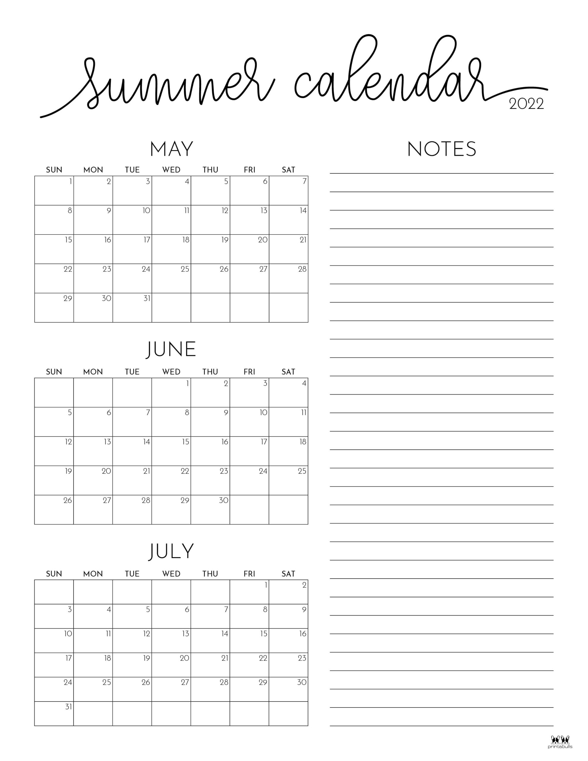 2022-summer-calendars-15-free-printables-printabulls