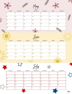 2022 Summer Calendars - 15 FREE Printables | Printabulls