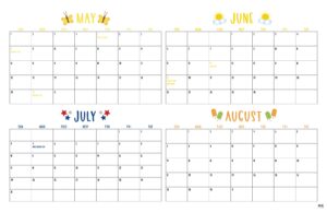 2022 4 Month Calendars - 20 FREE Printables | Printabulls