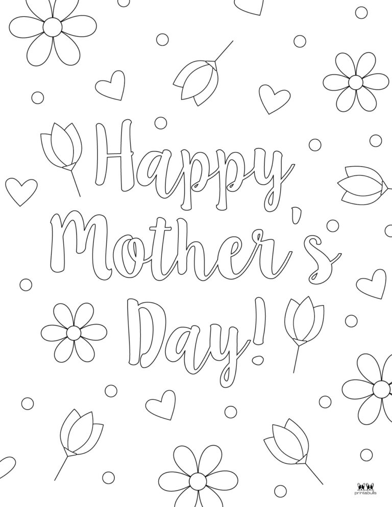 Mother's Day Coloring Pages - 50 FREE Printables | Printabulls