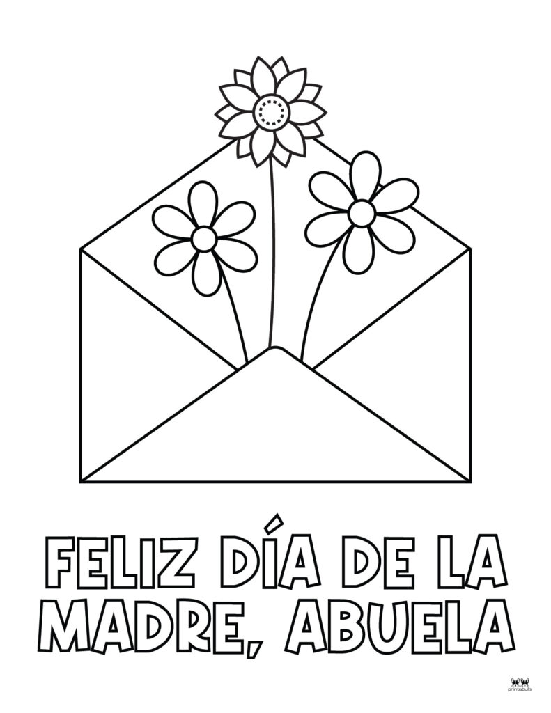 Happy Mother_s Day Grandma Spanish Coloring Page-2