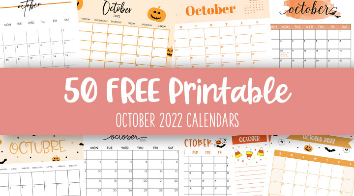 October 22 Calendars 50 Free Printables Printabulls
