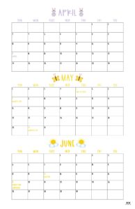 3 Month/Quarterly Calendars - 84 FREE Printables | Printabulls