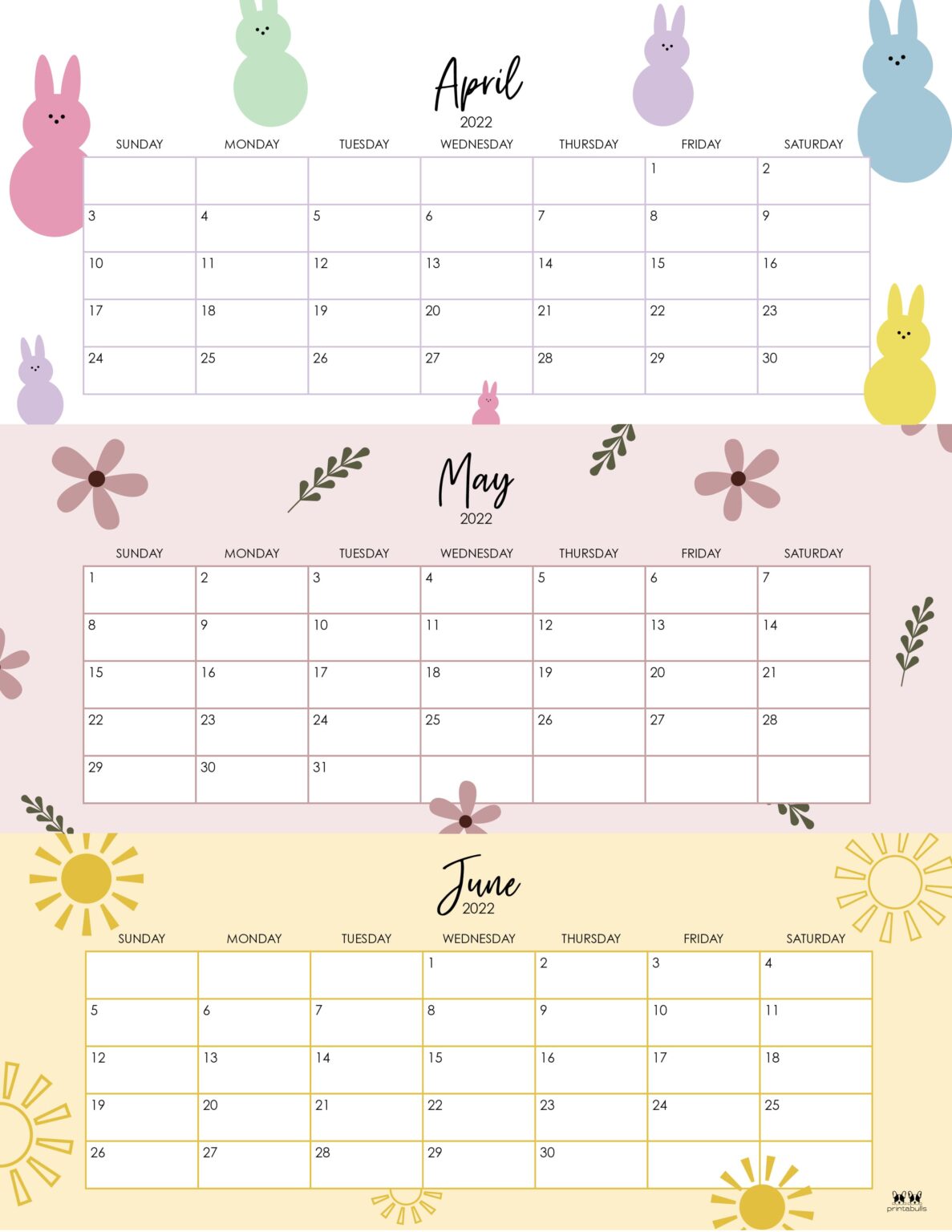 3 Month/Quarterly Calendars 84 FREE Printables Printabulls