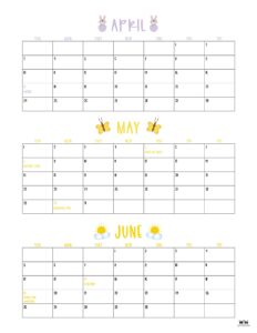 3 Month/Quarterly Calendars - 84 FREE Printables | Printabulls