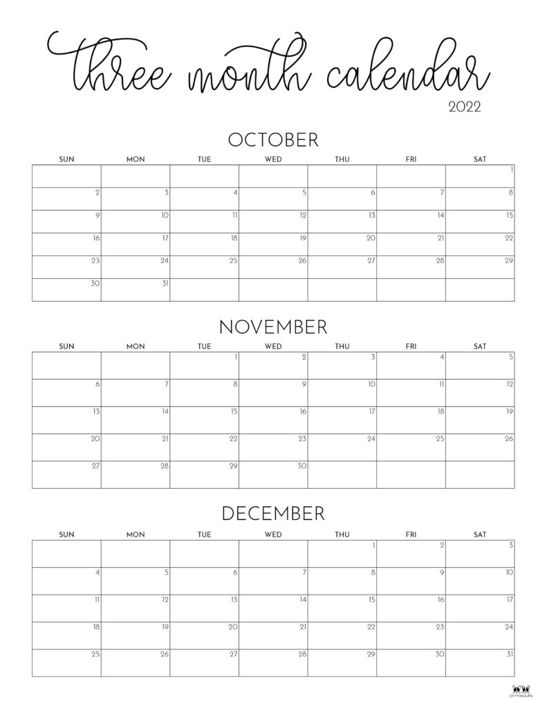 Free Printable 3 Month Calendar Free Printable Templates