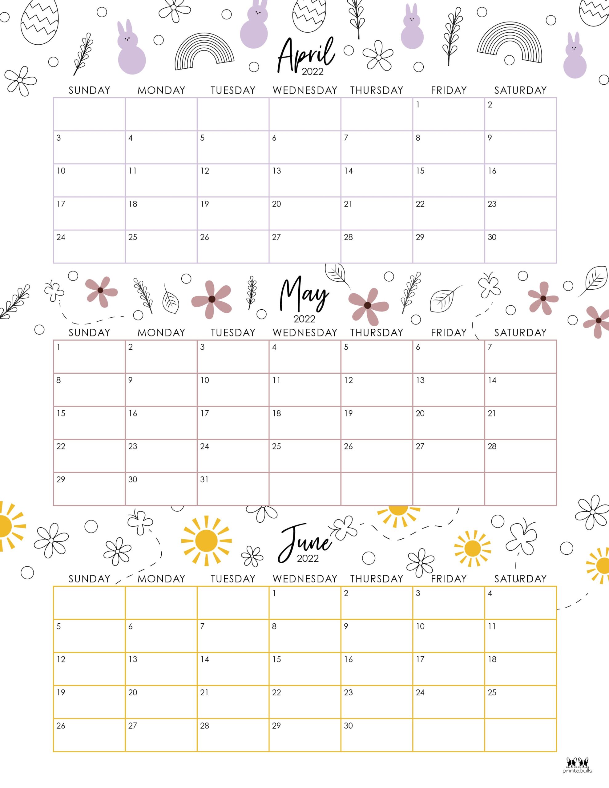 3 Month/Quarterly Calendars - 84 FREE Printables  Printabulls