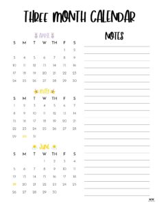 3 Month/Quarterly Calendars - 84 FREE Printables | Printabulls