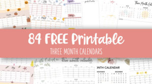 3 Month/Quarterly Calendars - 84 FREE Printables | Printabulls