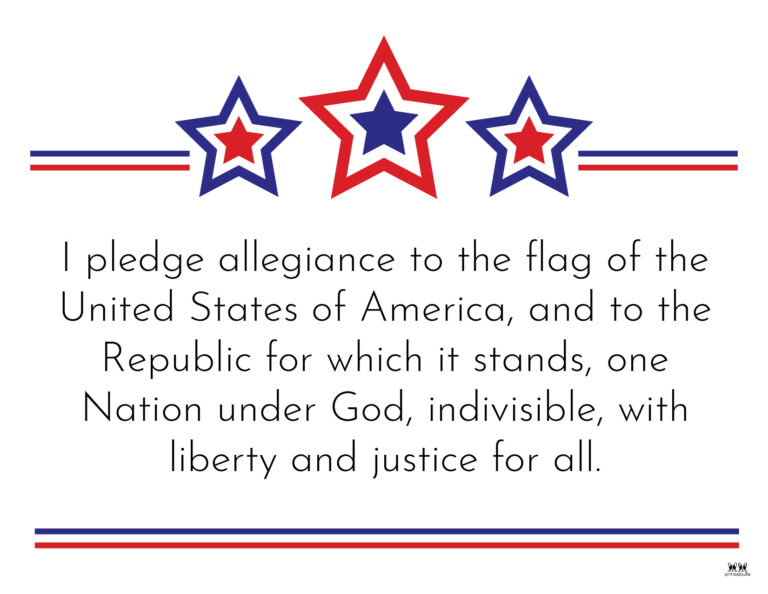 Pledge of Allegiance Words 20 FREE Printables Printabulls