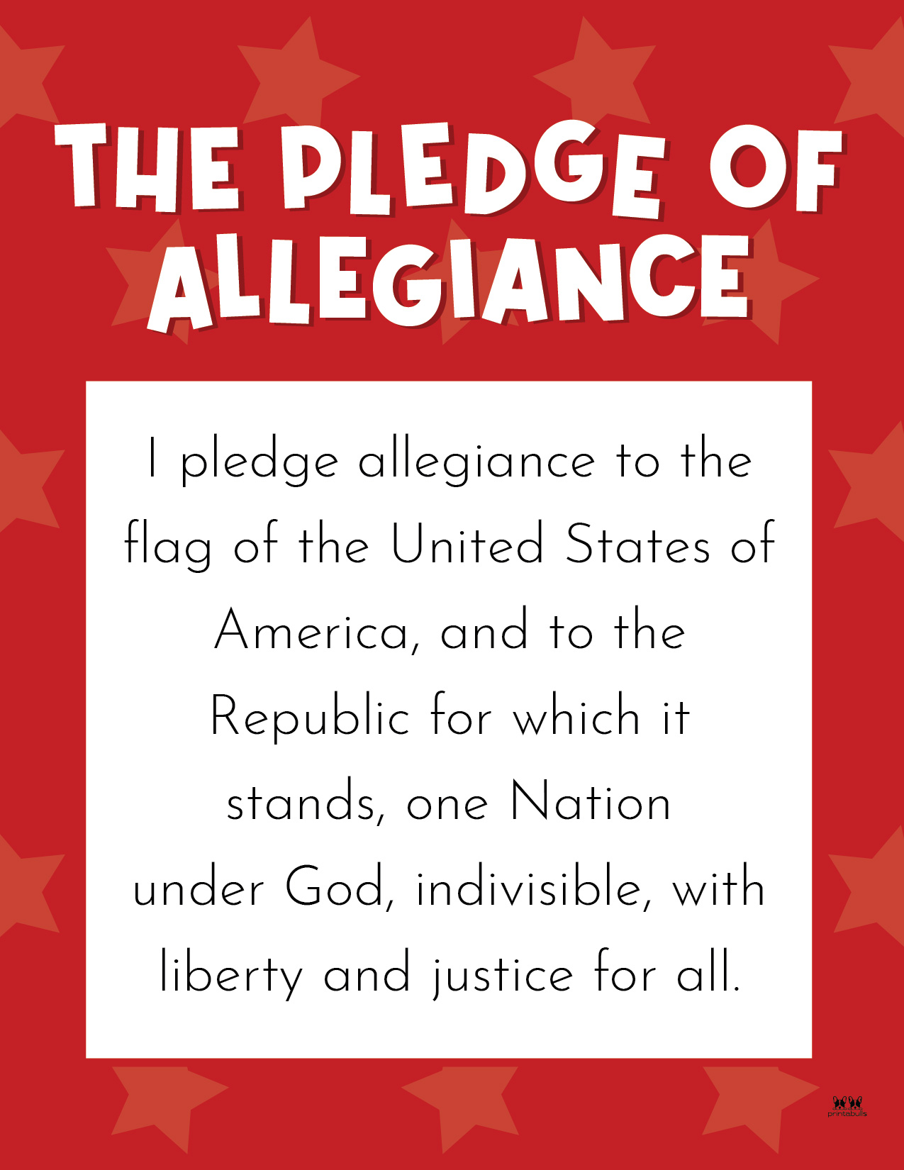 Pledge of Allegiance Words 20 FREE Printables Printabulls