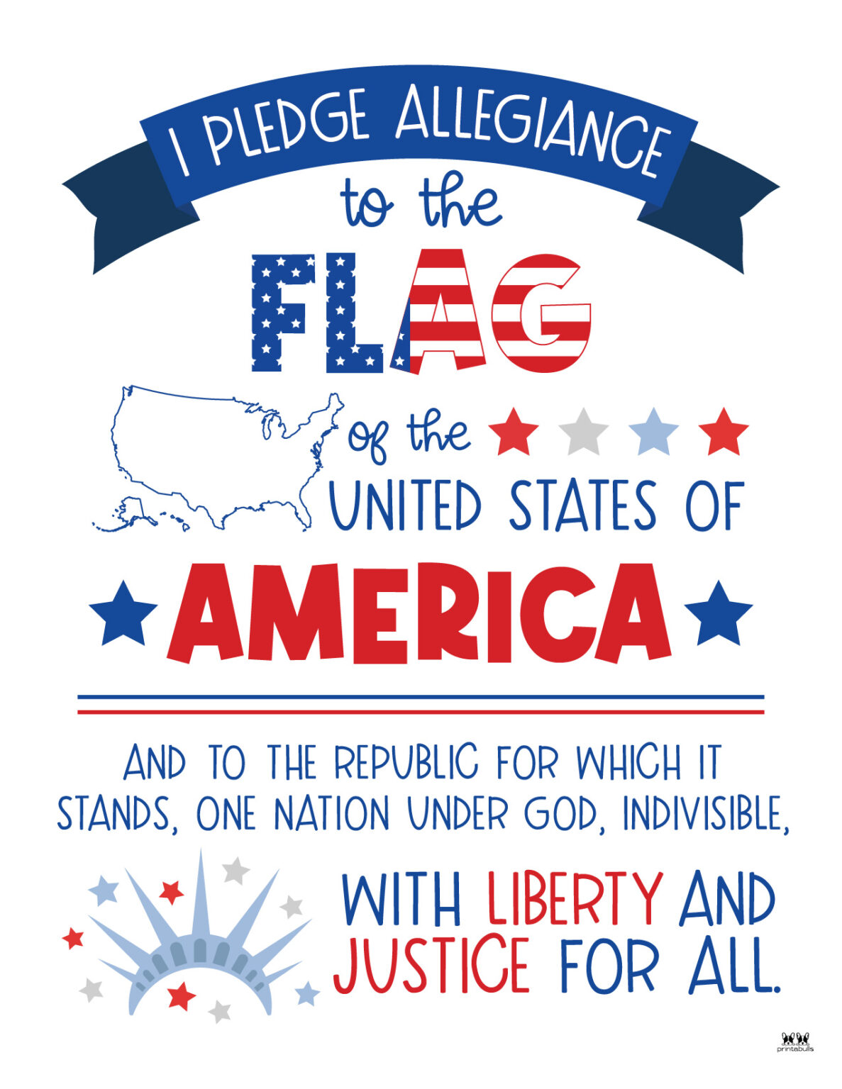 Pledge of Allegiance Words 20 FREE Printables Printabulls