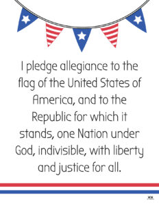 Pledge of Allegiance Words - 20 FREE Printables | Printabulls