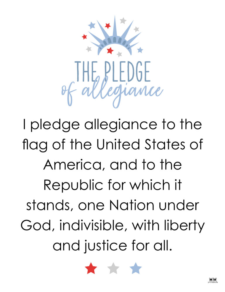 Pledge of Allegiance Words 20 FREE Printables Printabulls