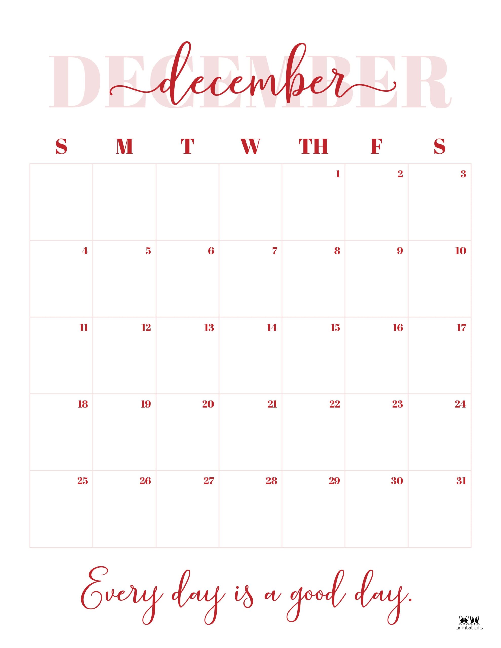 December 2022 Calendars 50 Free Printables Printabulls 9674