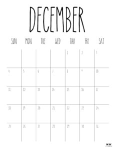 December 2022 Calendars - 50 Free Printables 