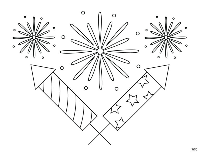 Firework Coloring Pages - 30 FREE Printables | Printabulls