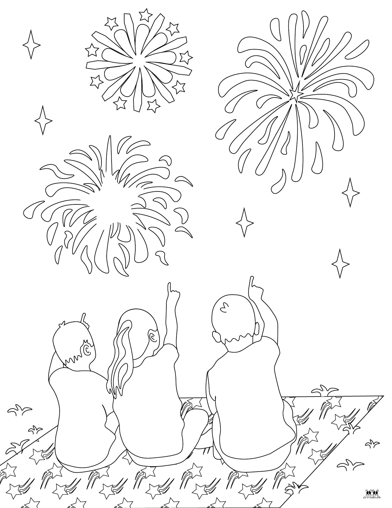 Firework Coloring Pages - 30 FREE Printables | Printabulls