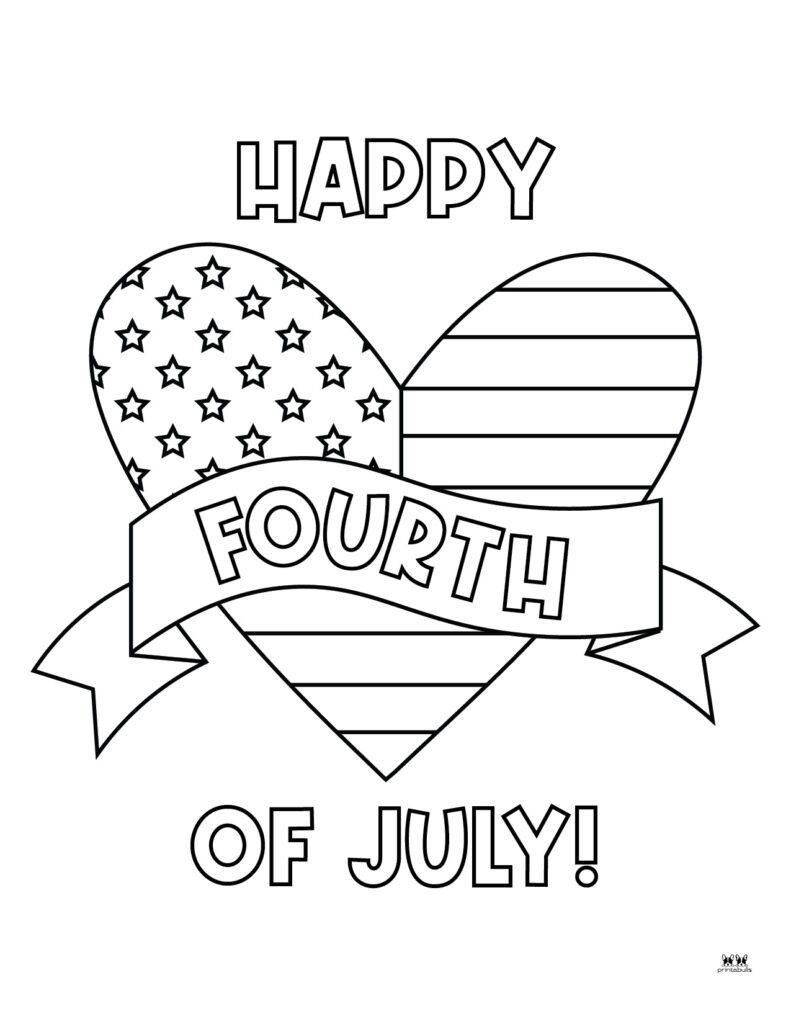 Printable Fourth of July Coloring Page-Happy Fourth of July-2