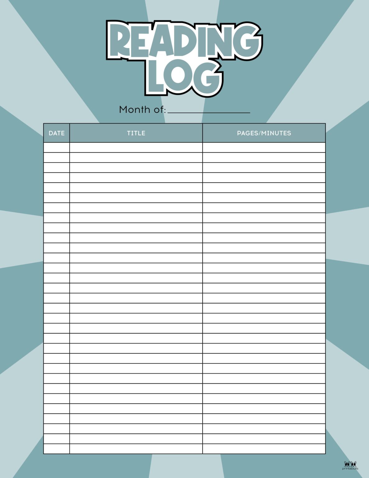 Reading Logs 21 FREE Printables Printabulls