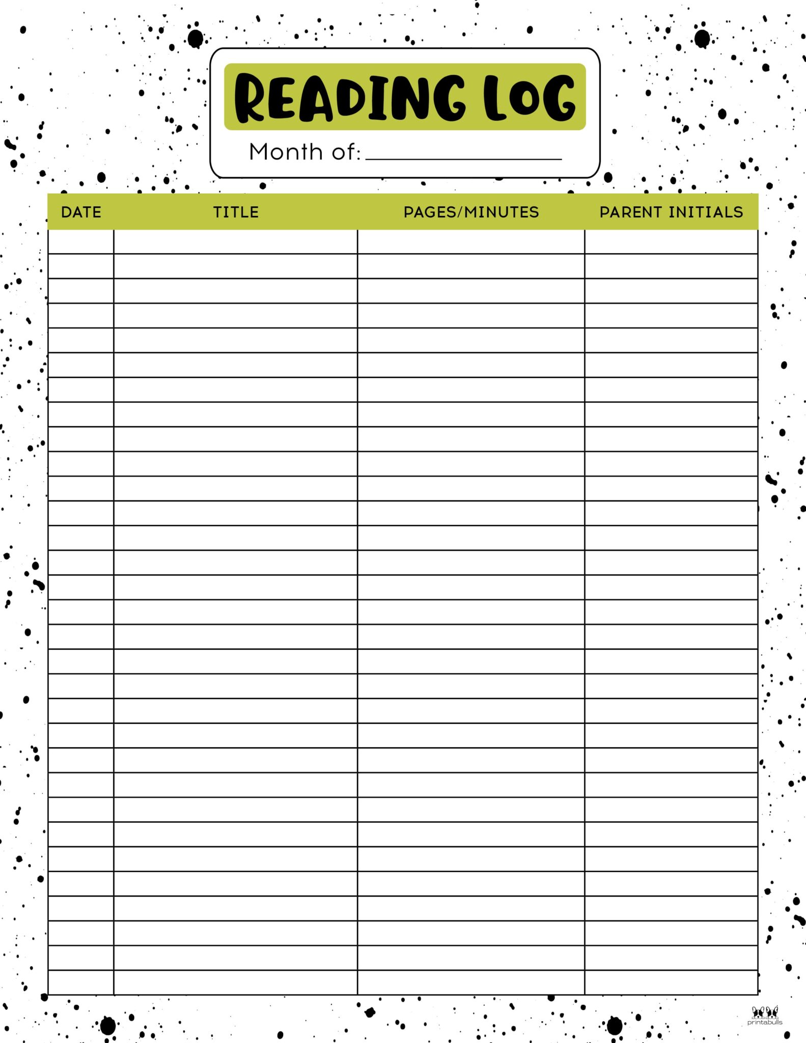 Reading Logs 21 FREE Printables Printabulls