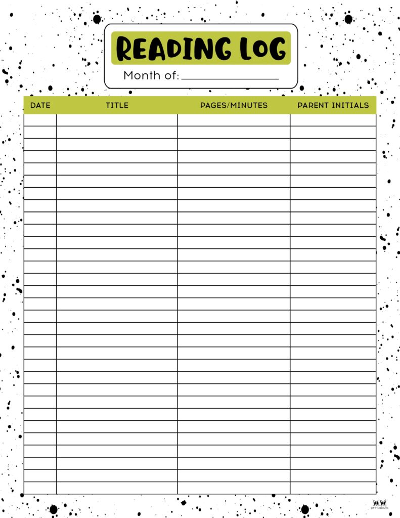 Reading Log Free Printable Printable Templates Free