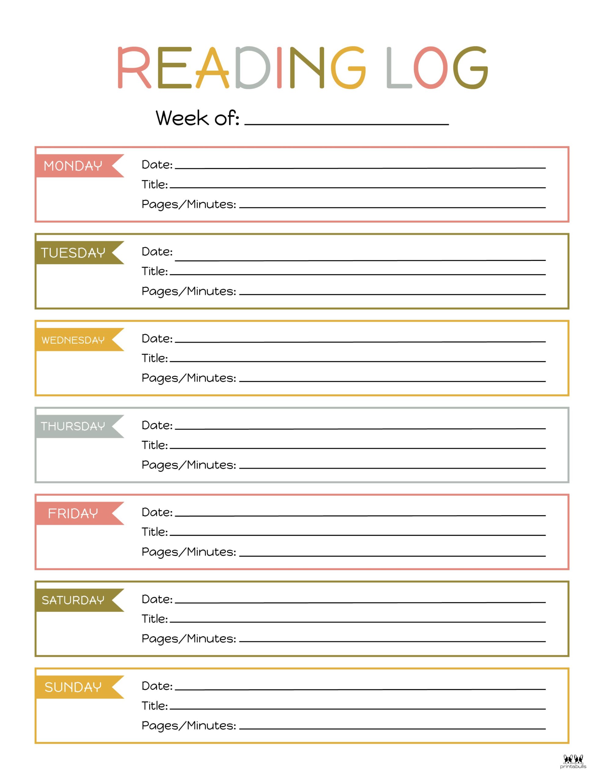 Reading Logs - 21 FREE Printables | Printabulls