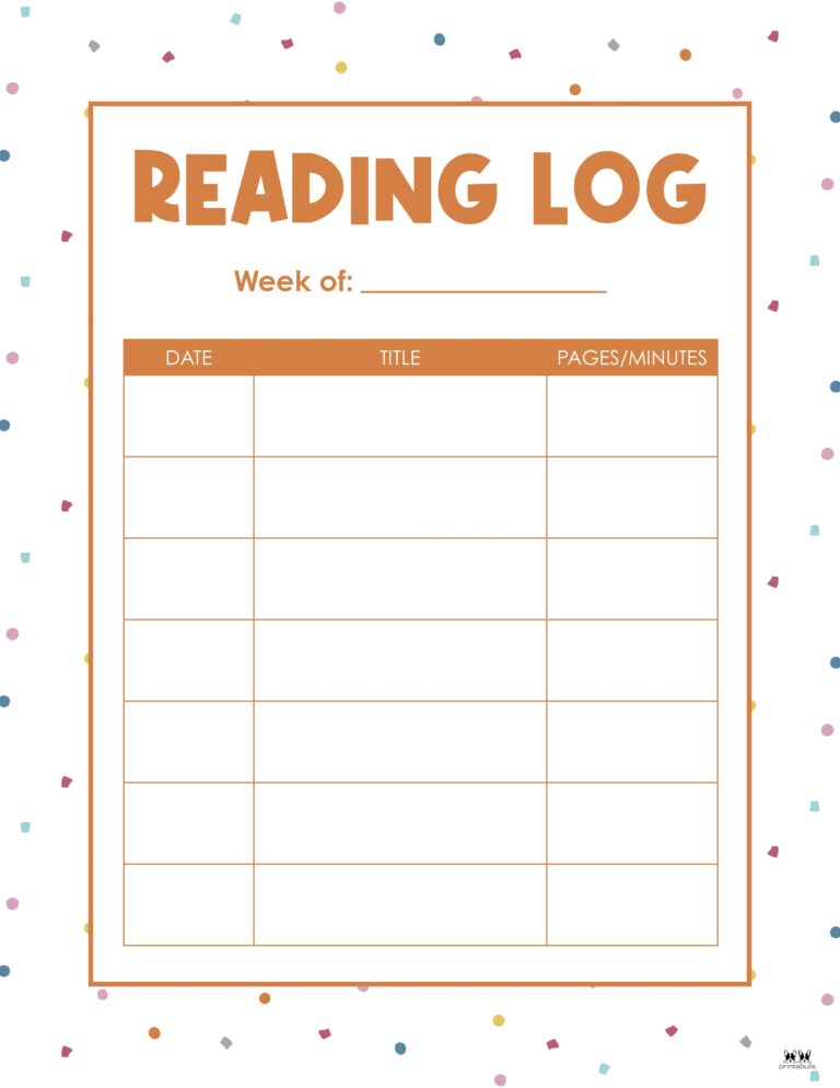 Reading Logs 21 Free Printables Printabulls 1094