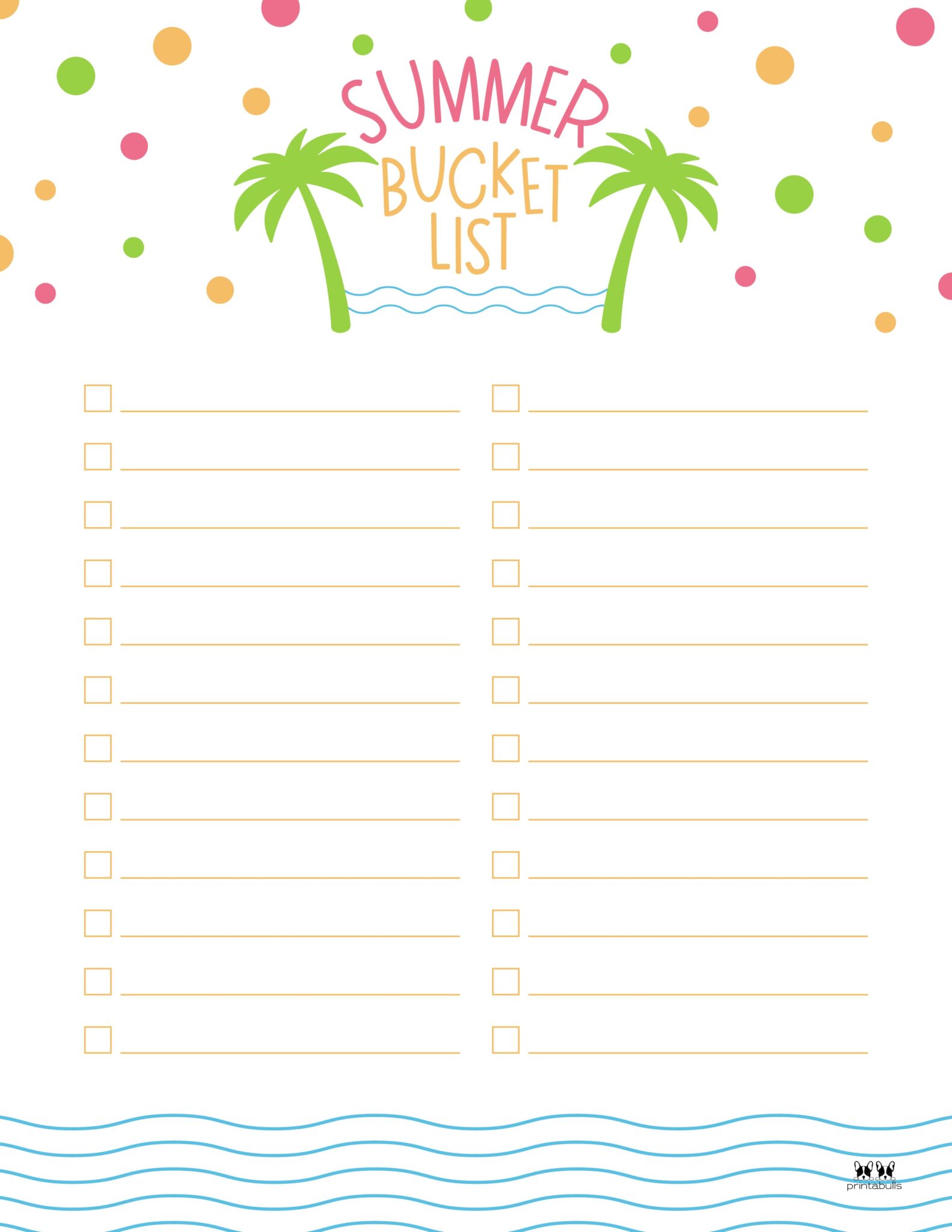 Summer Bucket Lists - 20 FREE Printables | Printabulls