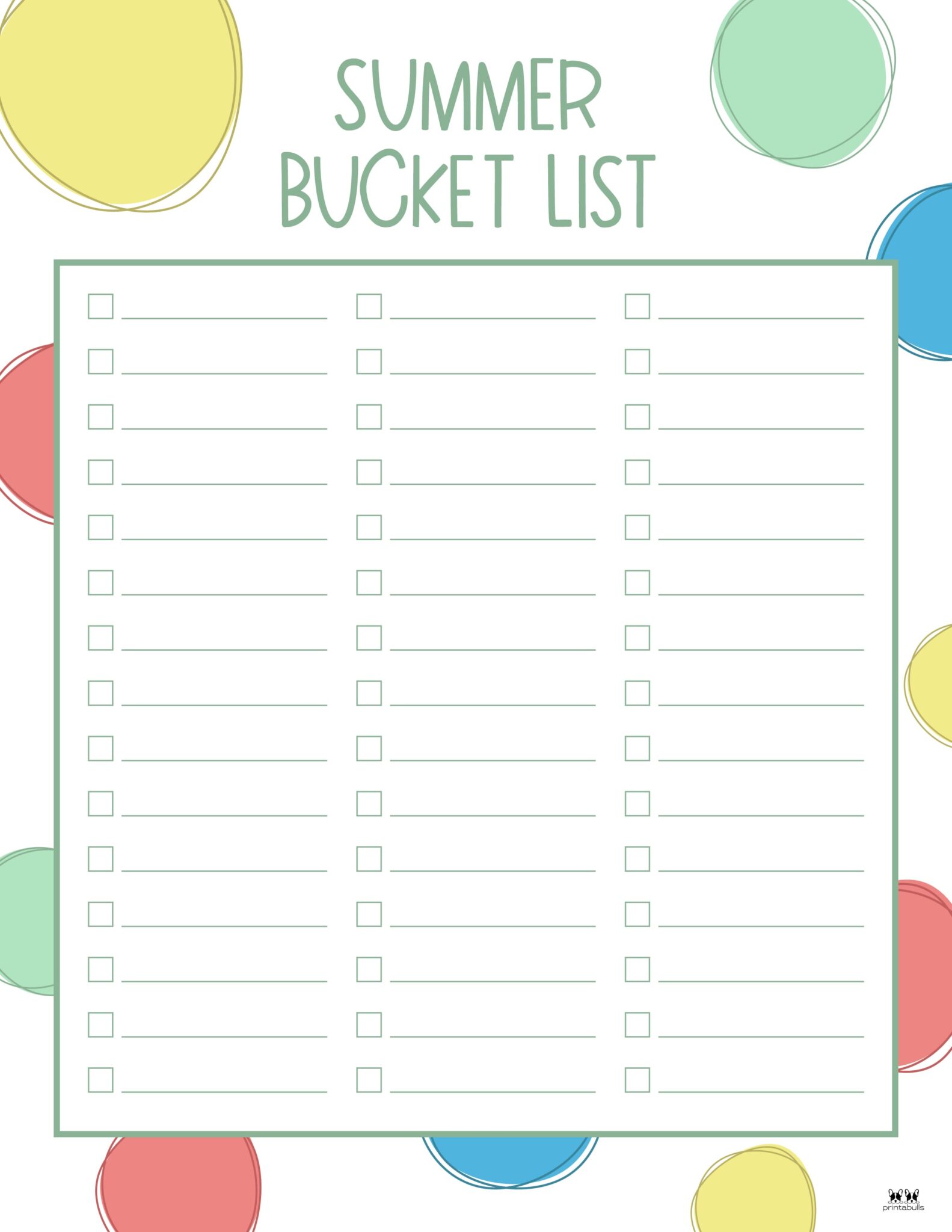 Summer Bucket Lists - 20 FREE Printables | Printabulls