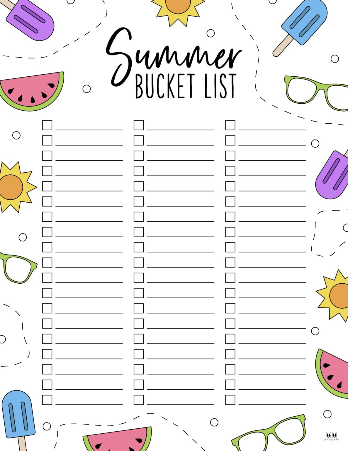 Summer Bucket Lists - 20 FREE Printables | Printabulls