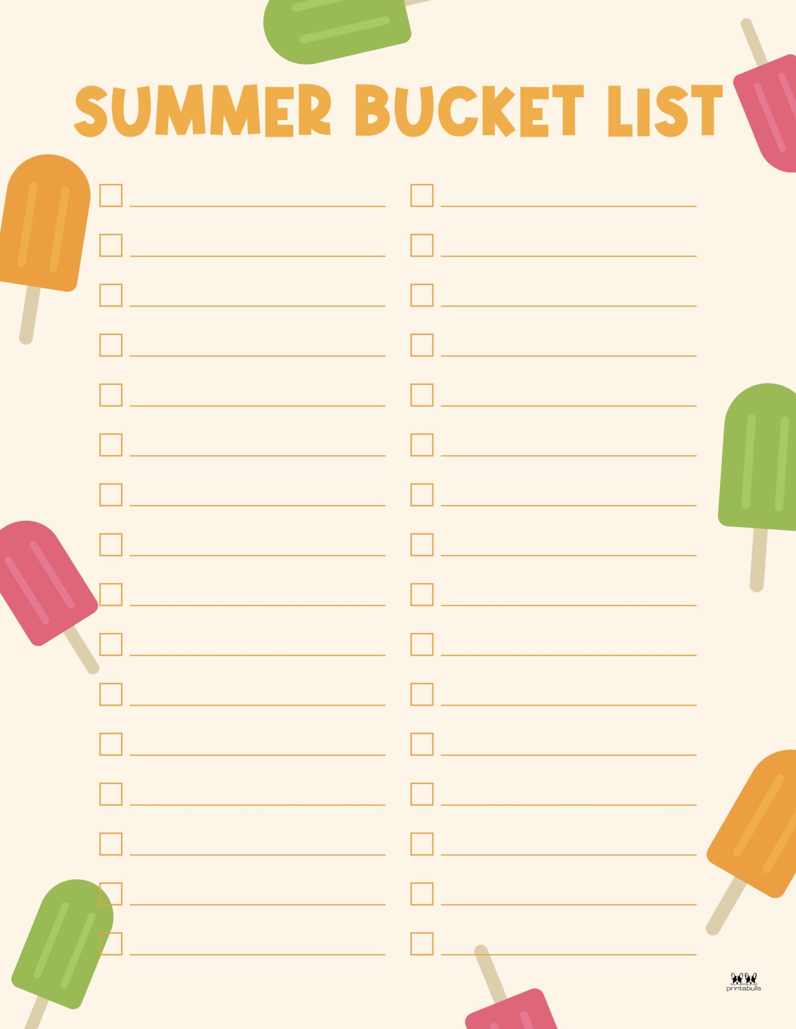 Summer Bucket Lists 20 FREE Printables Printabulls