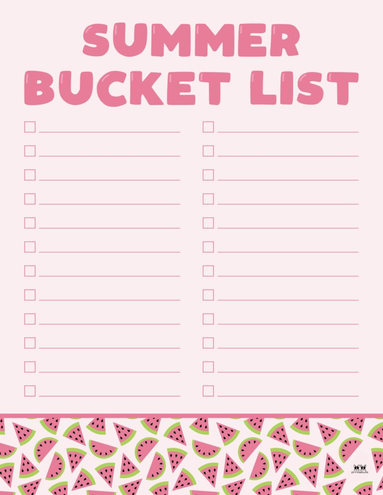 Summer Bucket Lists - 20 FREE Printables | Printabulls