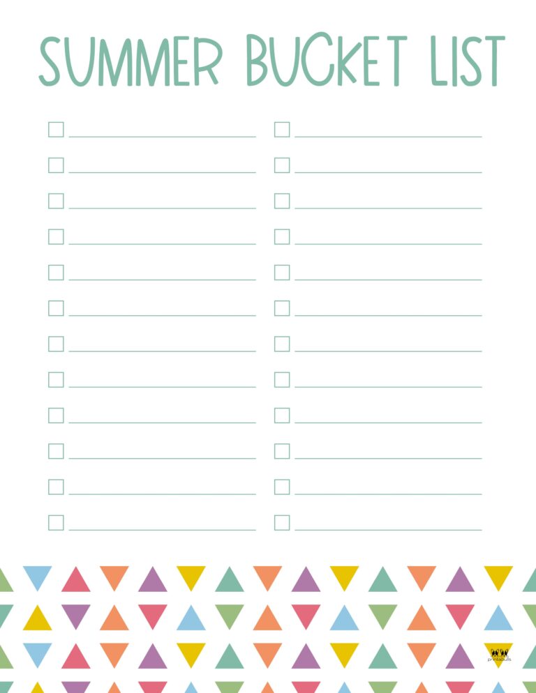 Summer Bucket Lists - 20 FREE Printables | Printabulls