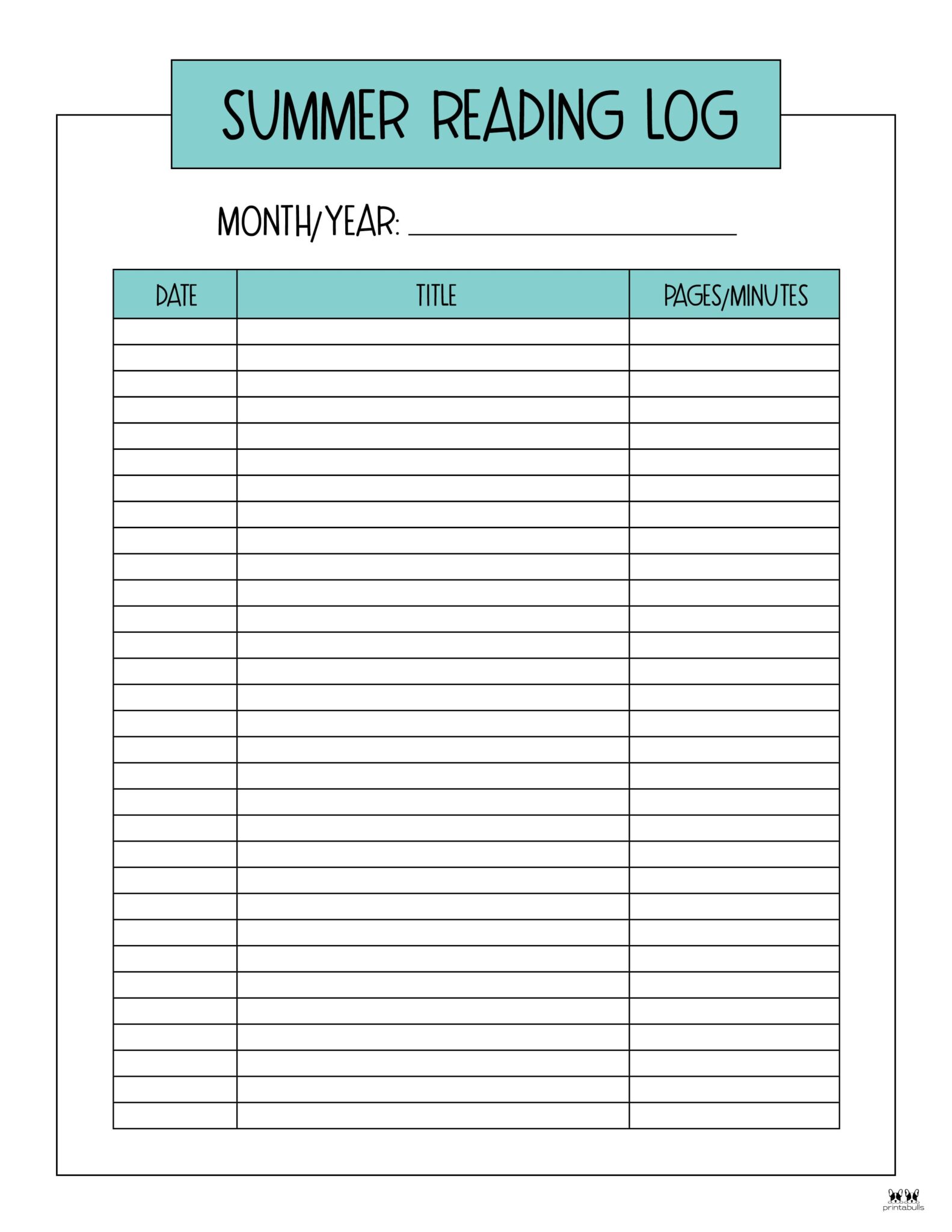 Reading Logs - 21 FREE Printables | Printabulls