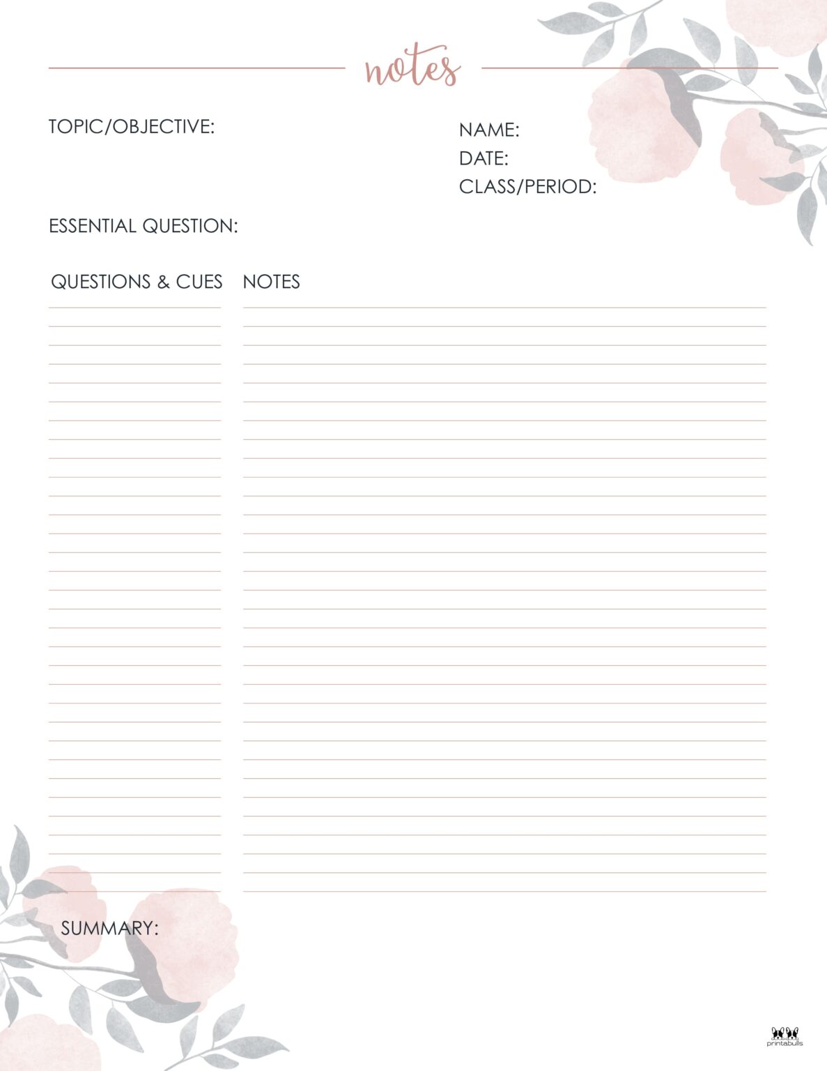 Cornell Notes Templates 15 FREE Printables Printabulls