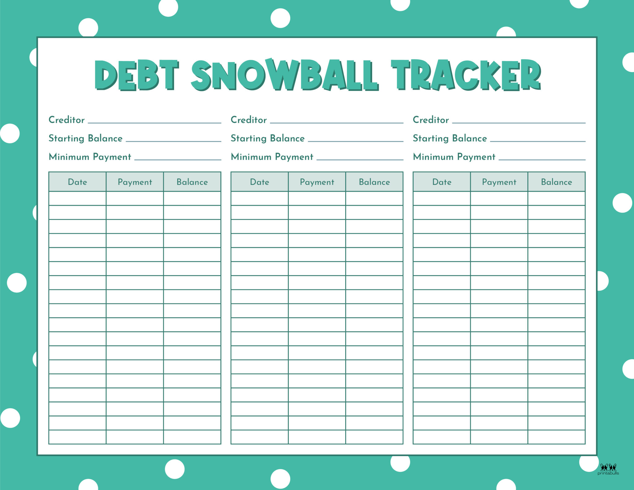 Debt Trackers And Debt Snowball Worksheets 35 Pages Printabulk 2635