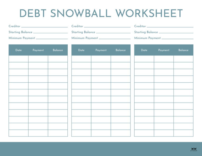 Debt Trackers & Debt Snowball Worksheets - 35 Pages | Printabulls