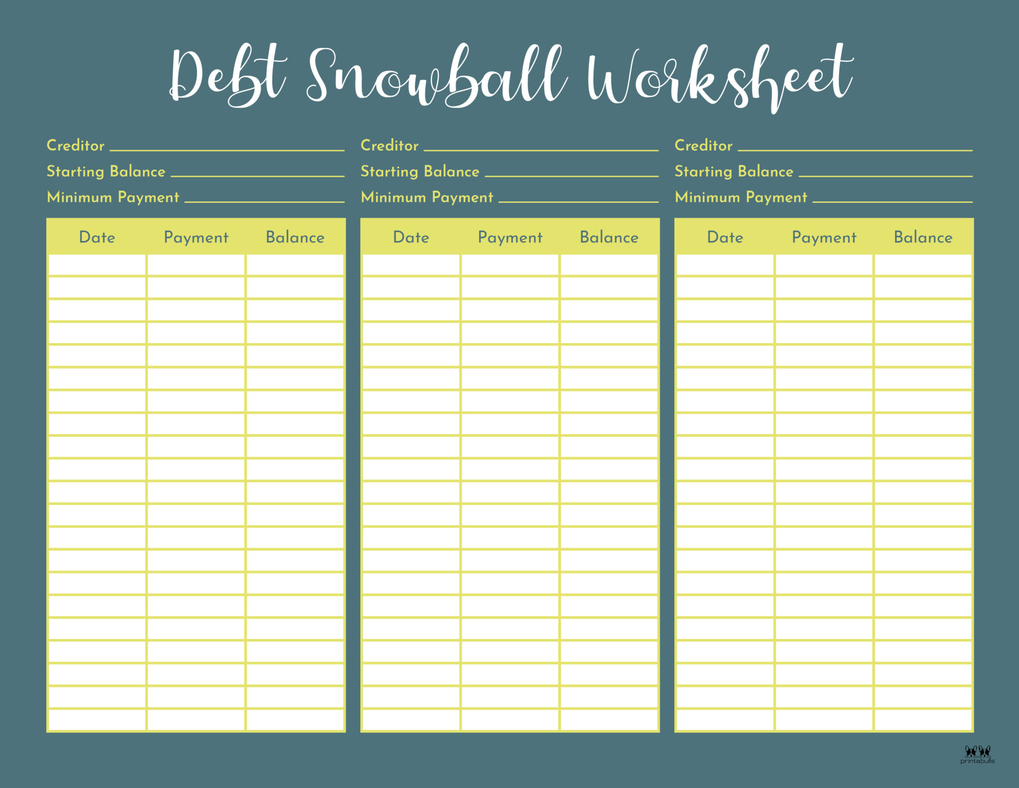 Debt Trackers & Debt Snowball Worksheets 35 Pages Printabulls