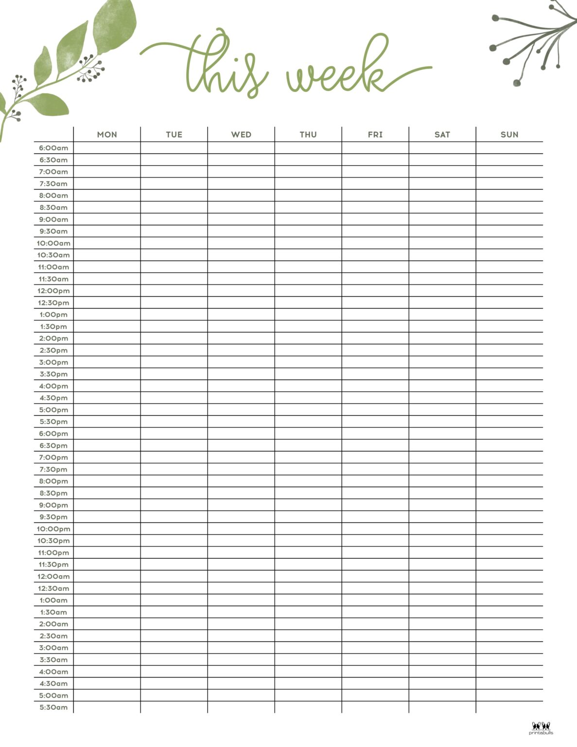 Hourly Planners - 20 FREE Printables | Printabulls